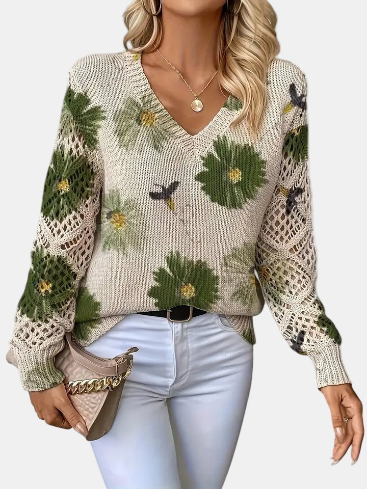 Julia – Lightweight Women’s Floral Knit Cardigan