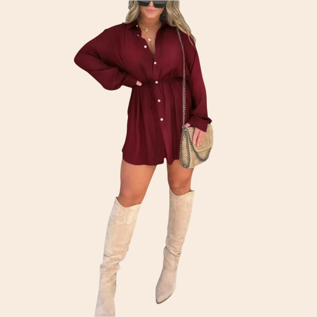 Alicia – Satin Women’s Romper Dress