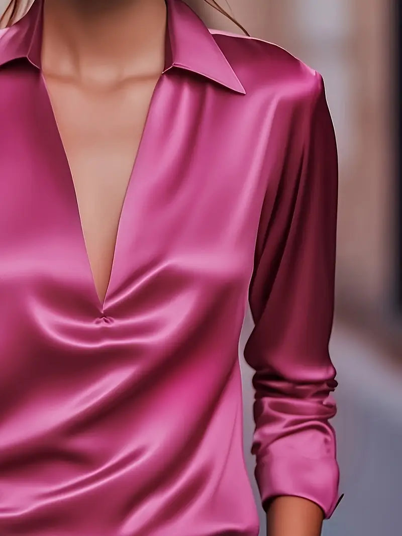 Rhiley – Satin Women’s V-Neck Blouse