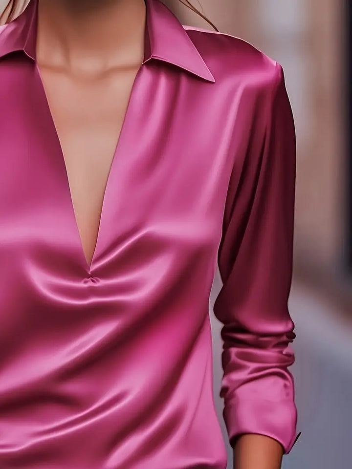 Rhiley – Satin Women’s V-Neck Blouse