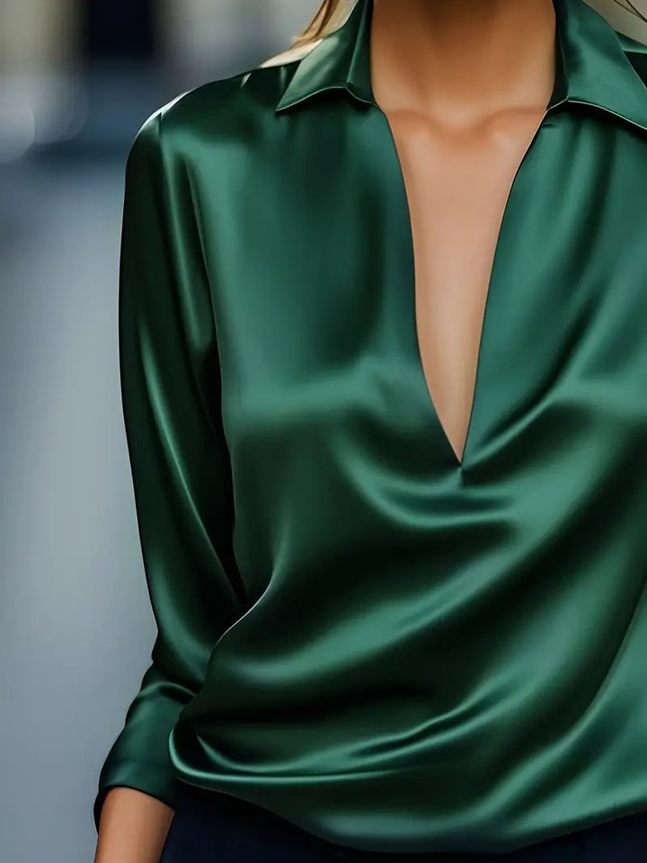Rhiley – Satin Women’s V-Neck Blouse