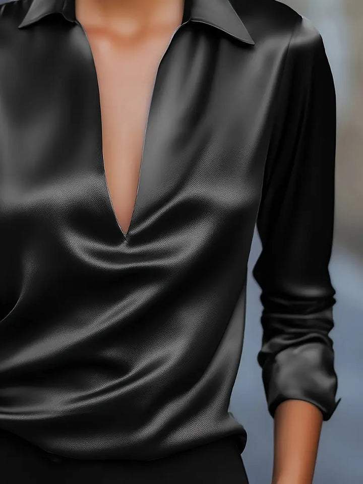 Rhiley – Satin Women’s V-Neck Blouse