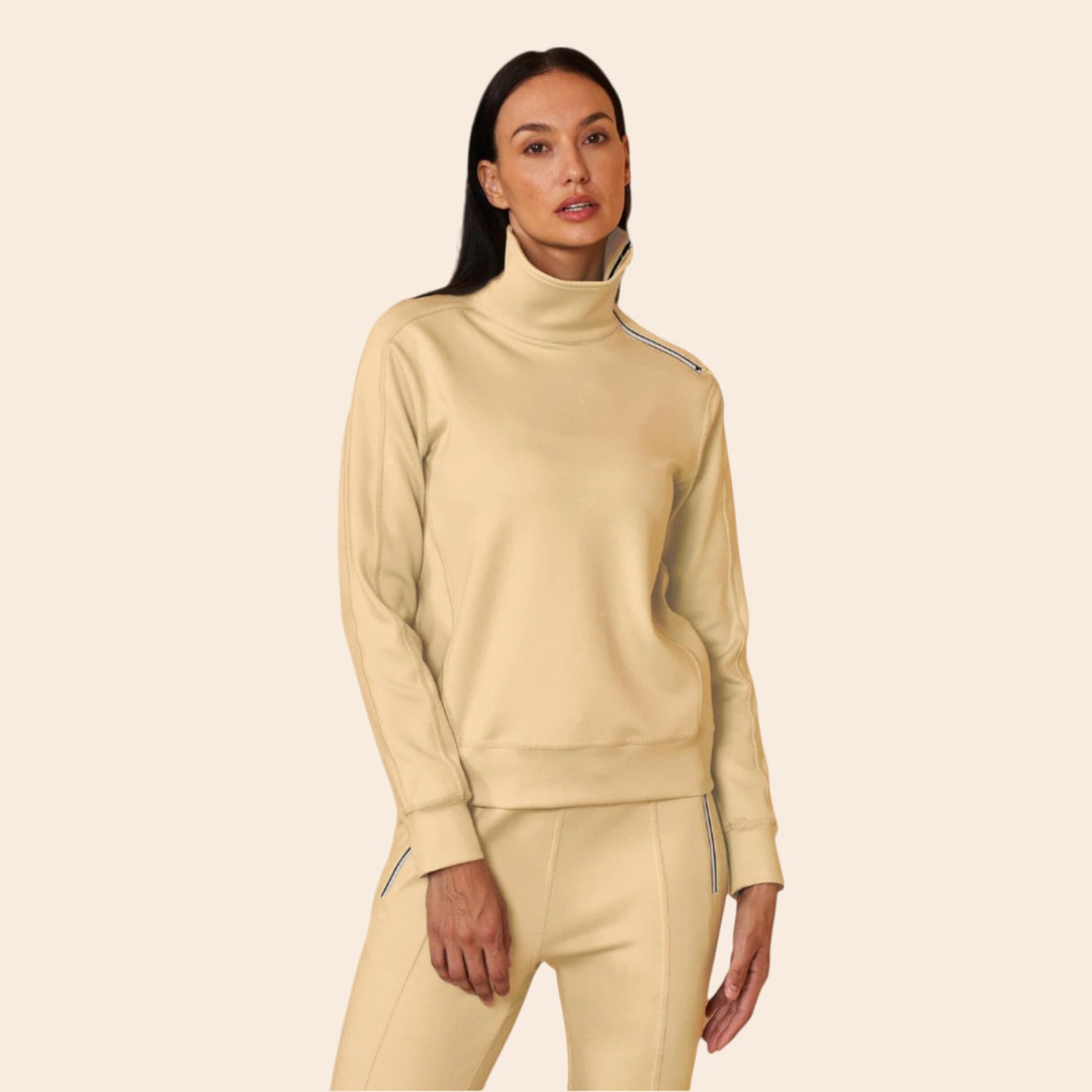 Lalaine – Irregular-Collar Women’s Golf Pullover & Pant Set