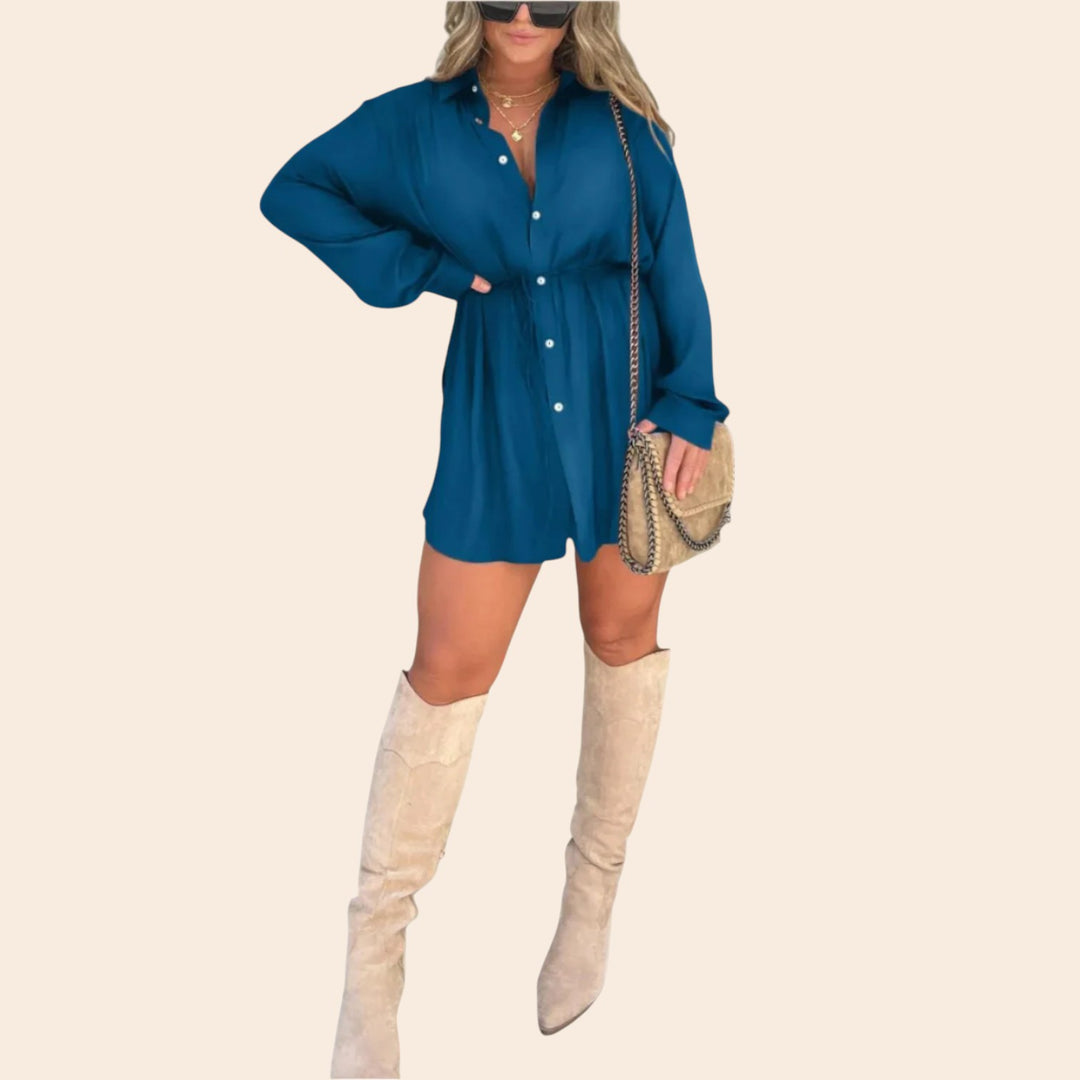 Alicia – Satin Women’s Romper Dress