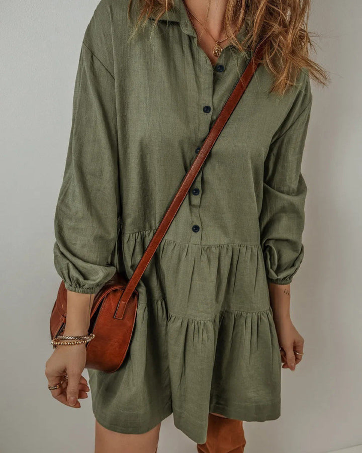 Blythe – Women’s Solid Colour Long Sleeve Dress