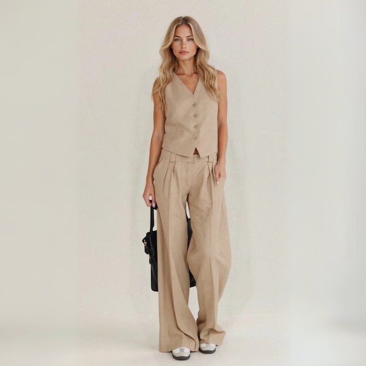 Alessia – Women’s Linen Two-Piece Set