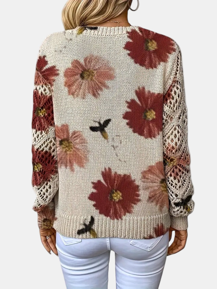 Julia – Lightweight Women’s Floral Knit Cardigan