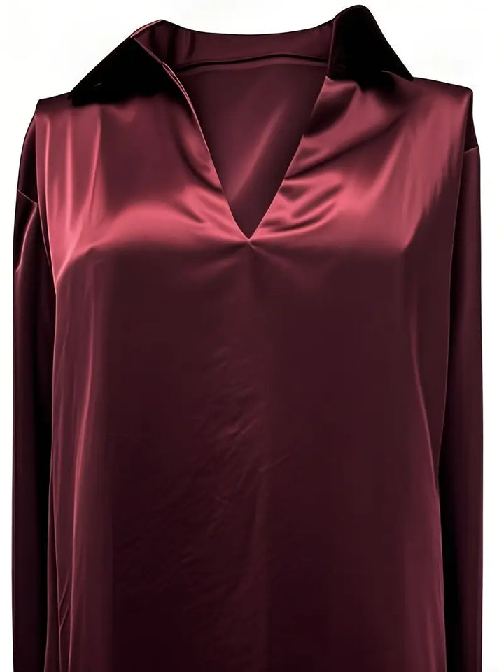 Rhiley – Satin Women’s V-Neck Blouse