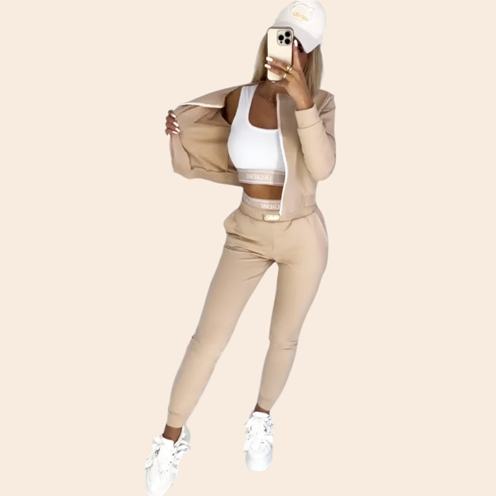Alessia – 3-Piece Women’s Zip-Up Tracksuit Set