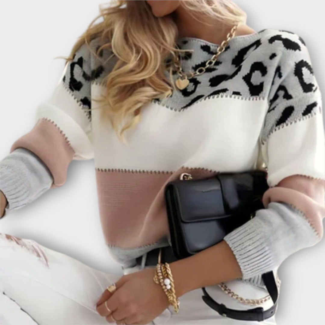 Lars – Chic Women’s Leopard-Print Winter Jumper