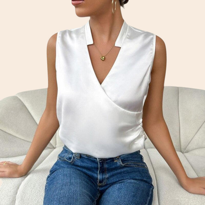 Abby | Elegant Cross V-neck Tank Top for Women