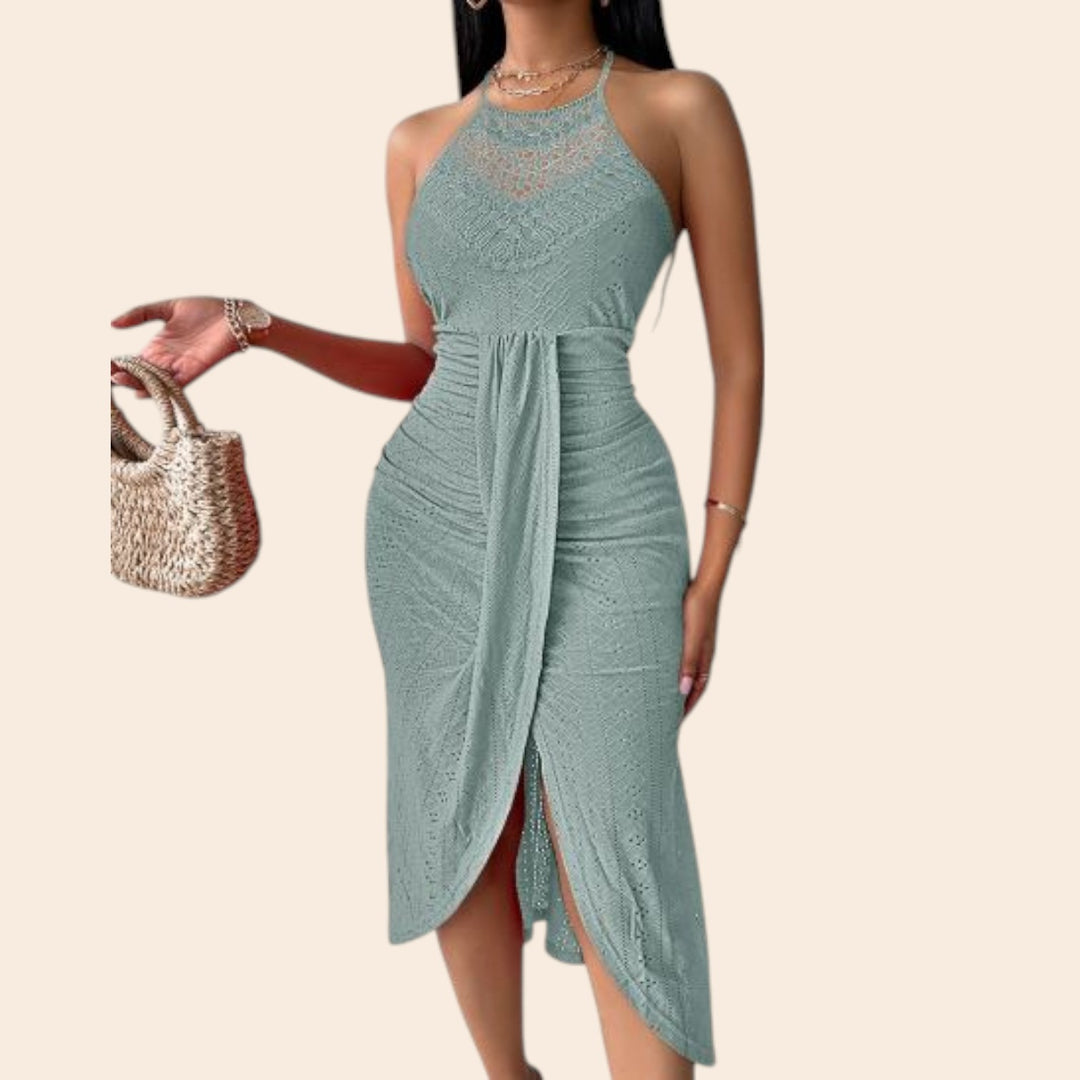 Marian – Breezy Women’s Halter Ruched Dress
