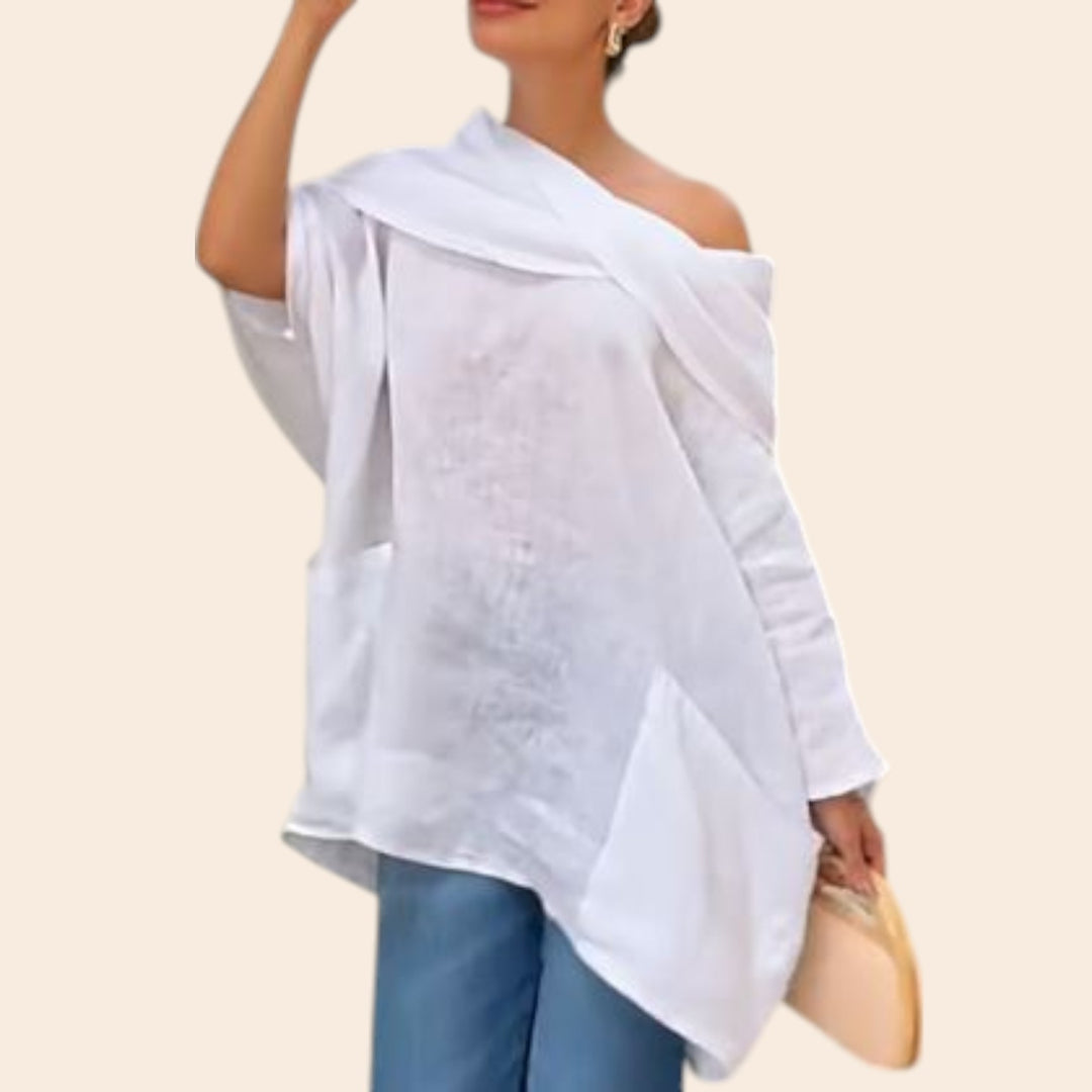 Marie – Off-Shoulder Women’s Linen Tunic