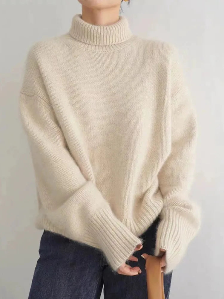 Trina – Women’s Cashmere High Neck Jumper