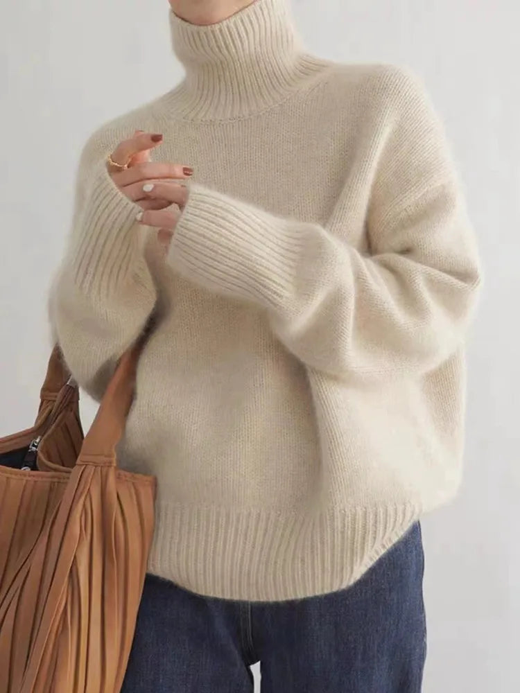 Trina – Women’s Cashmere High Neck Jumper
