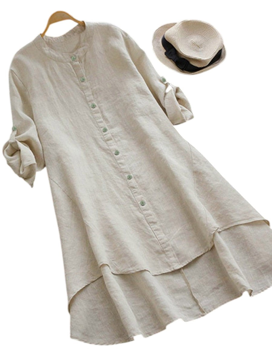 Luna – Loose-Fit Women’s Linen Shirt Dress