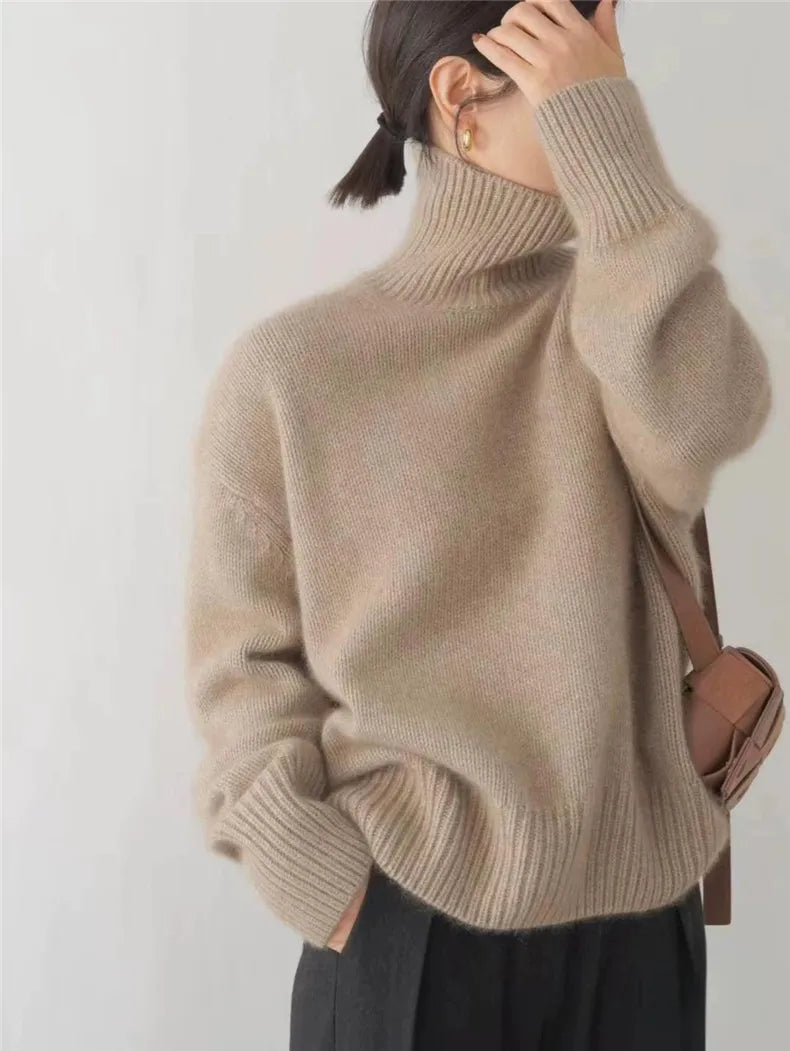 Trina – Women’s Cashmere High Neck Jumper