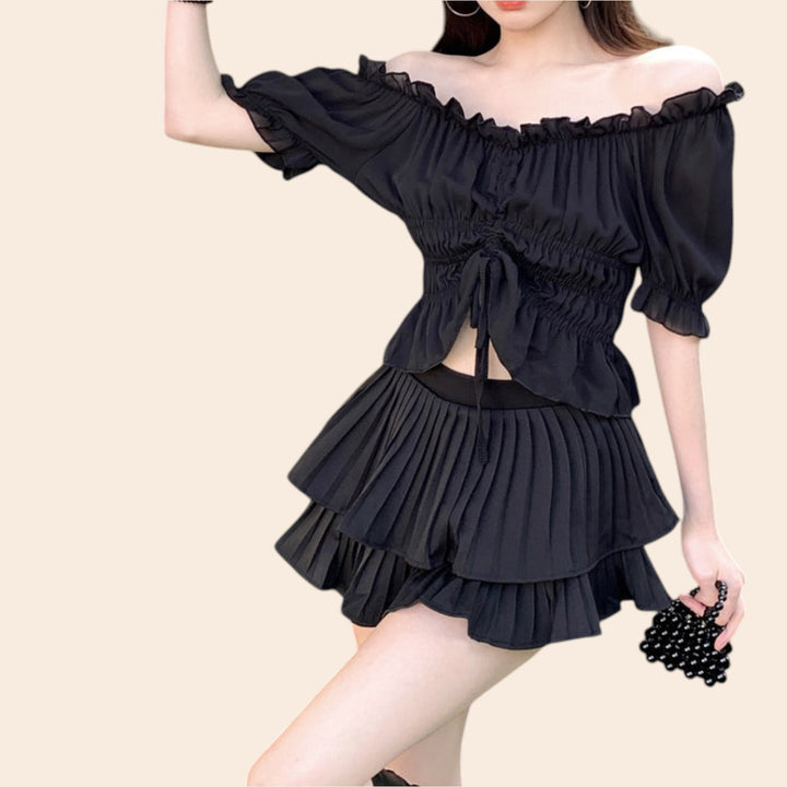 Myah – Elegant Women’s Off-Shoulder Top & Skirt Set
