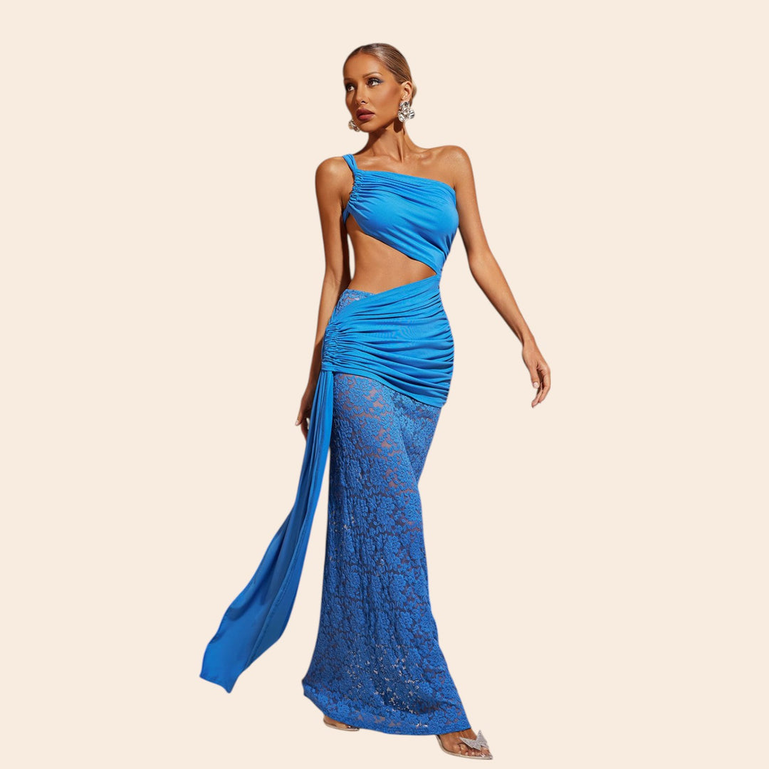 Martha – Draped Cutout Lace Women’s Dress