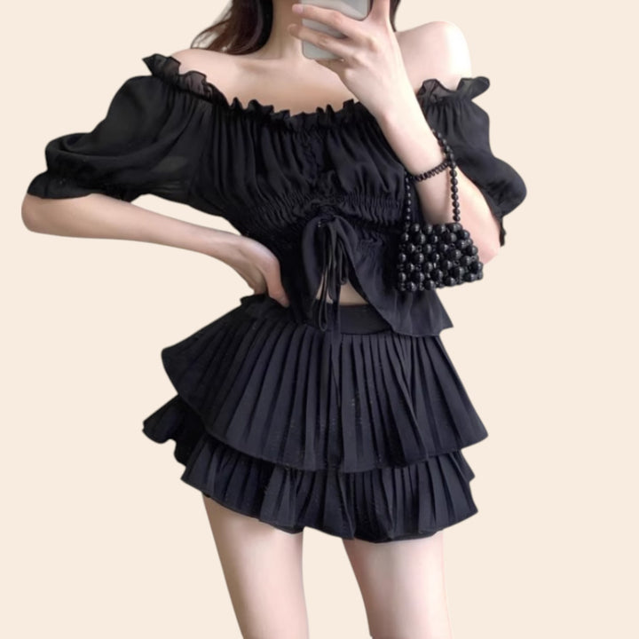 Myah – Elegant Women’s Off-Shoulder Top & Skirt Set