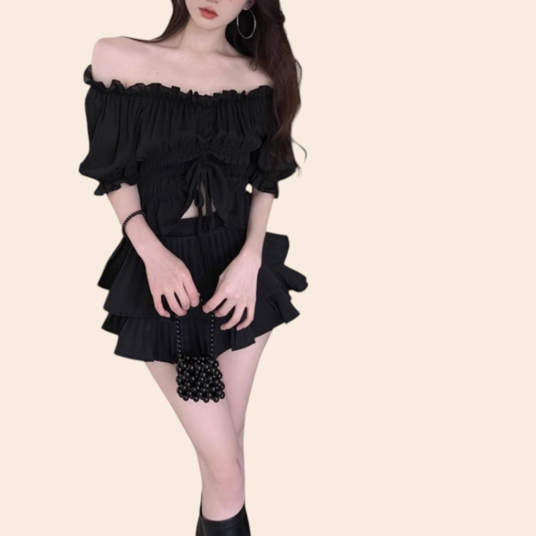 Myah – Elegant Women’s Off-Shoulder Top & Skirt Set