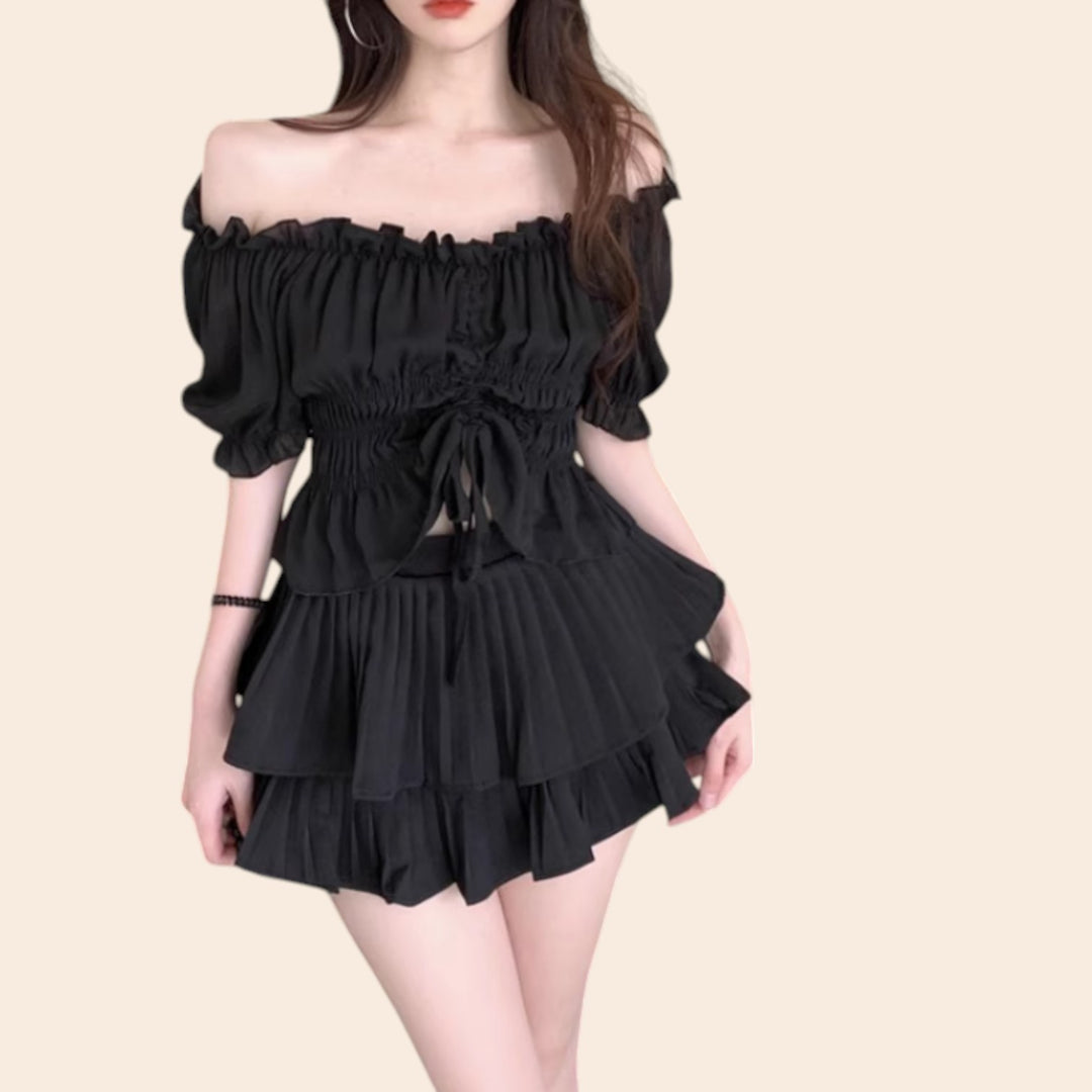 Myah – Elegant Women’s Off-Shoulder Top & Skirt Set