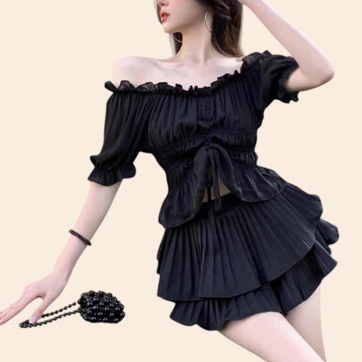 Myah – Elegant Women’s Off-Shoulder Top & Skirt Set