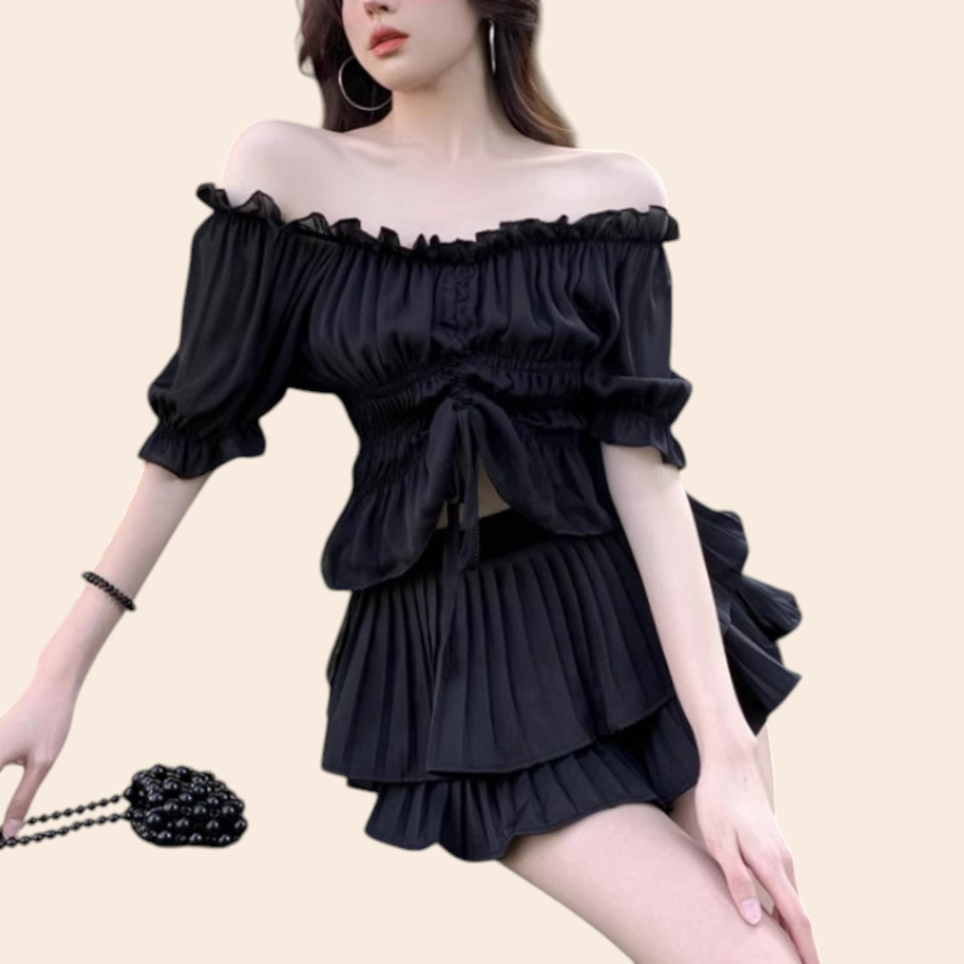 Myah – Elegant Women’s Off-Shoulder Top & Skirt Set
