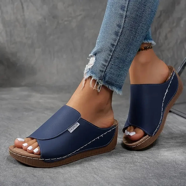 Jaimie – Leather Wedge Mules for Women