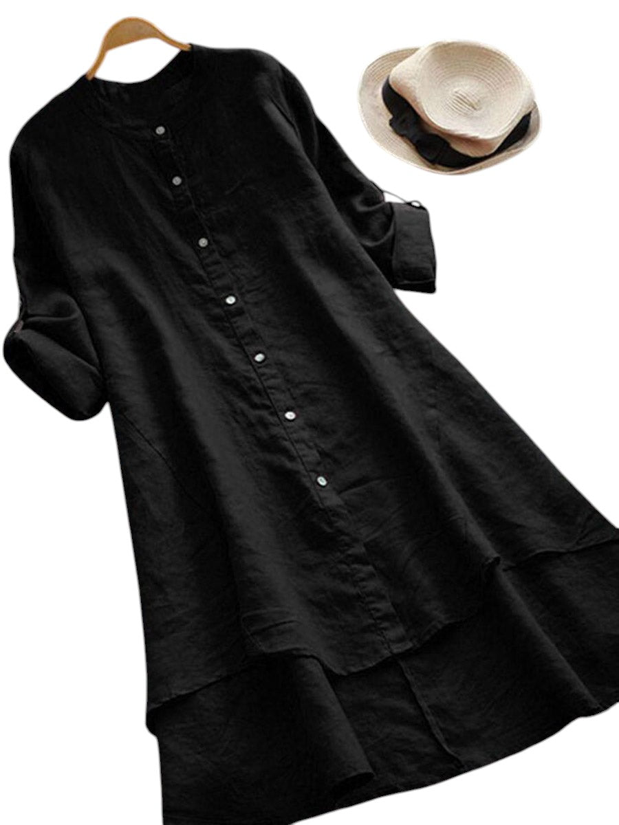 Luna – Loose-Fit Women’s Linen Shirt Dress