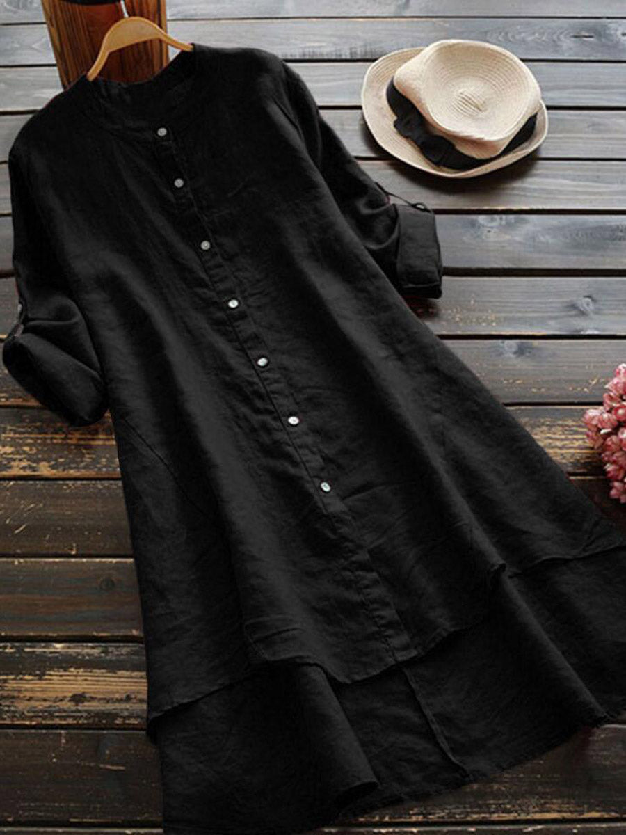 Luna – Loose-Fit Women’s Linen Shirt Dress