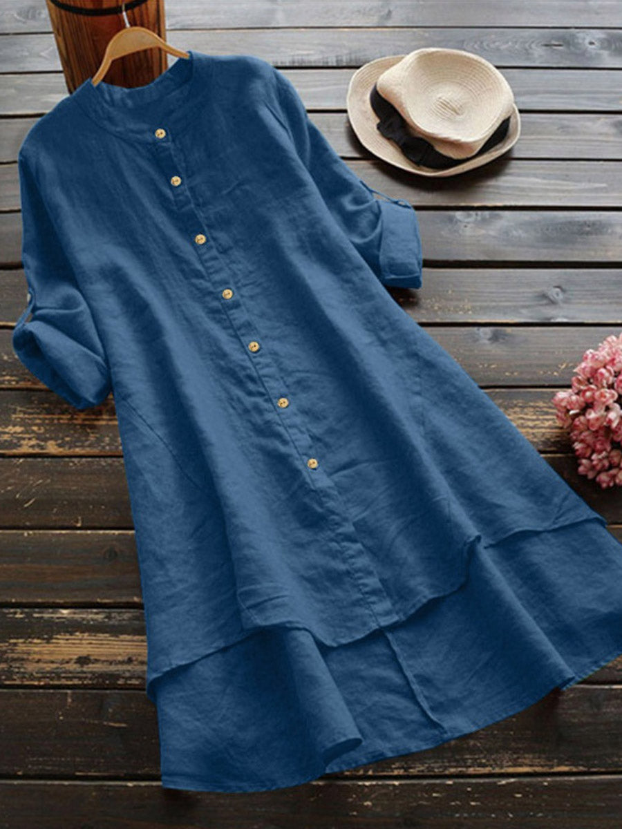 Luna – Loose-Fit Women’s Linen Shirt Dress