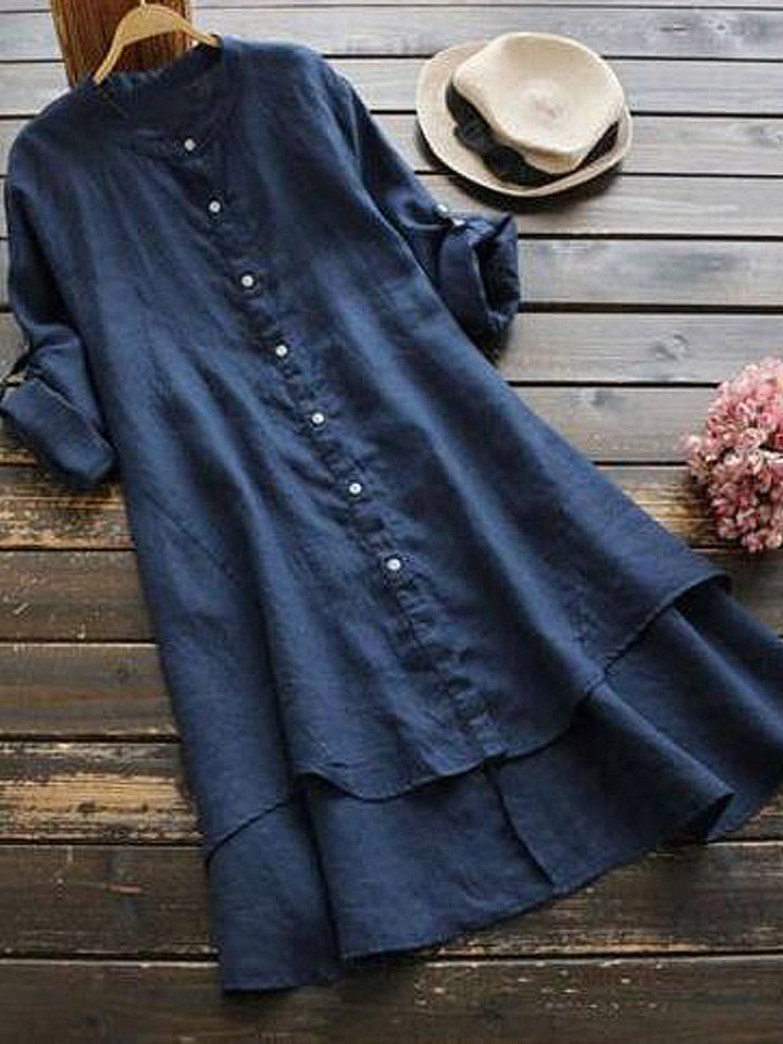 Luna – Loose-Fit Women’s Linen Shirt Dress