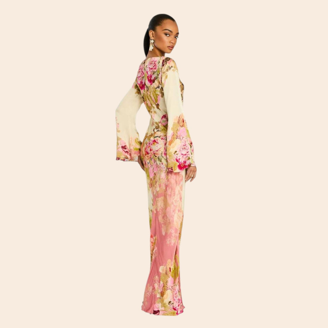 Larah – Elegant Women’s Floral-Inspired Printed Dress