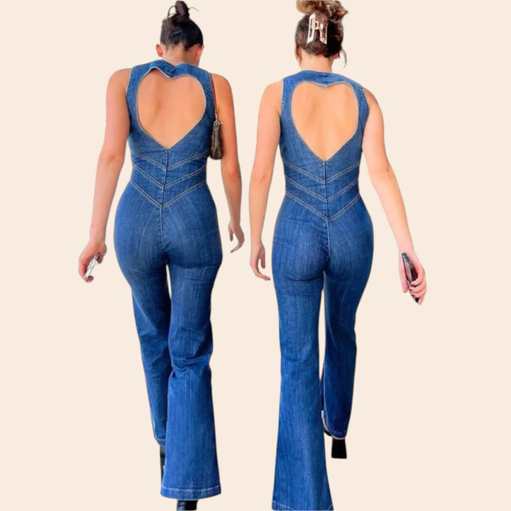 Lillian – Curve-Hugging Denim Jumpsuit