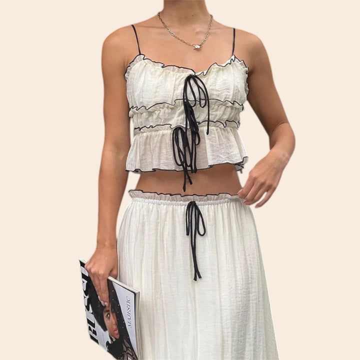 Julie – Women’s Tie-Detail Overlock Set