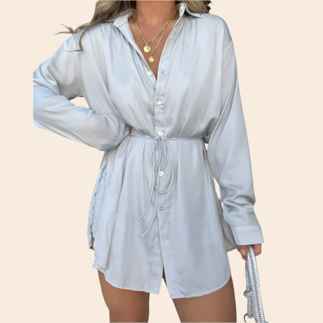 Alicia – Satin Women’s Romper Dress
