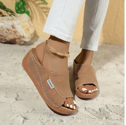 Jaimie – Leather Wedge Mules for Women