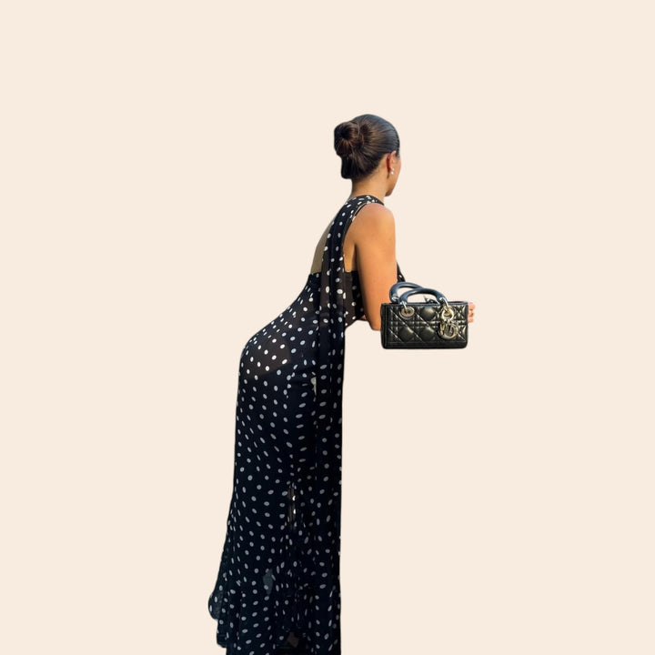 Millie – Women’s Polka Dot Ruffle Maxi Dress