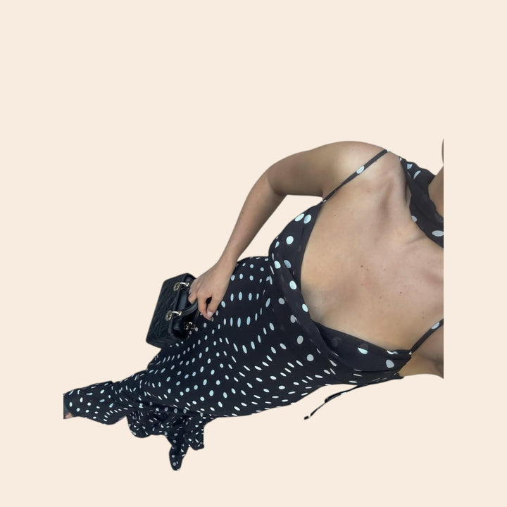 Millie – Women’s Polka Dot Ruffle Maxi Dress