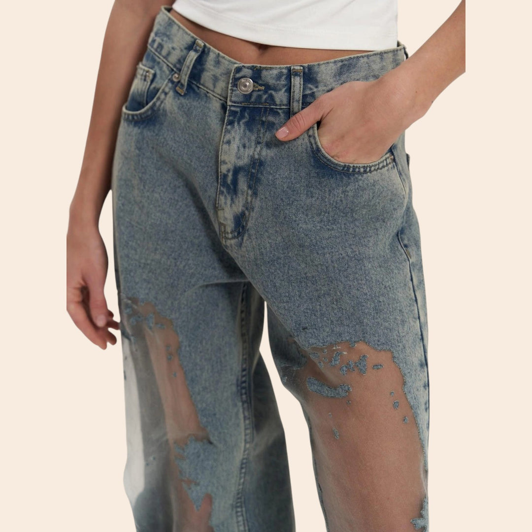 Litzy – High Waist Women’s Transparent Detail Jeans