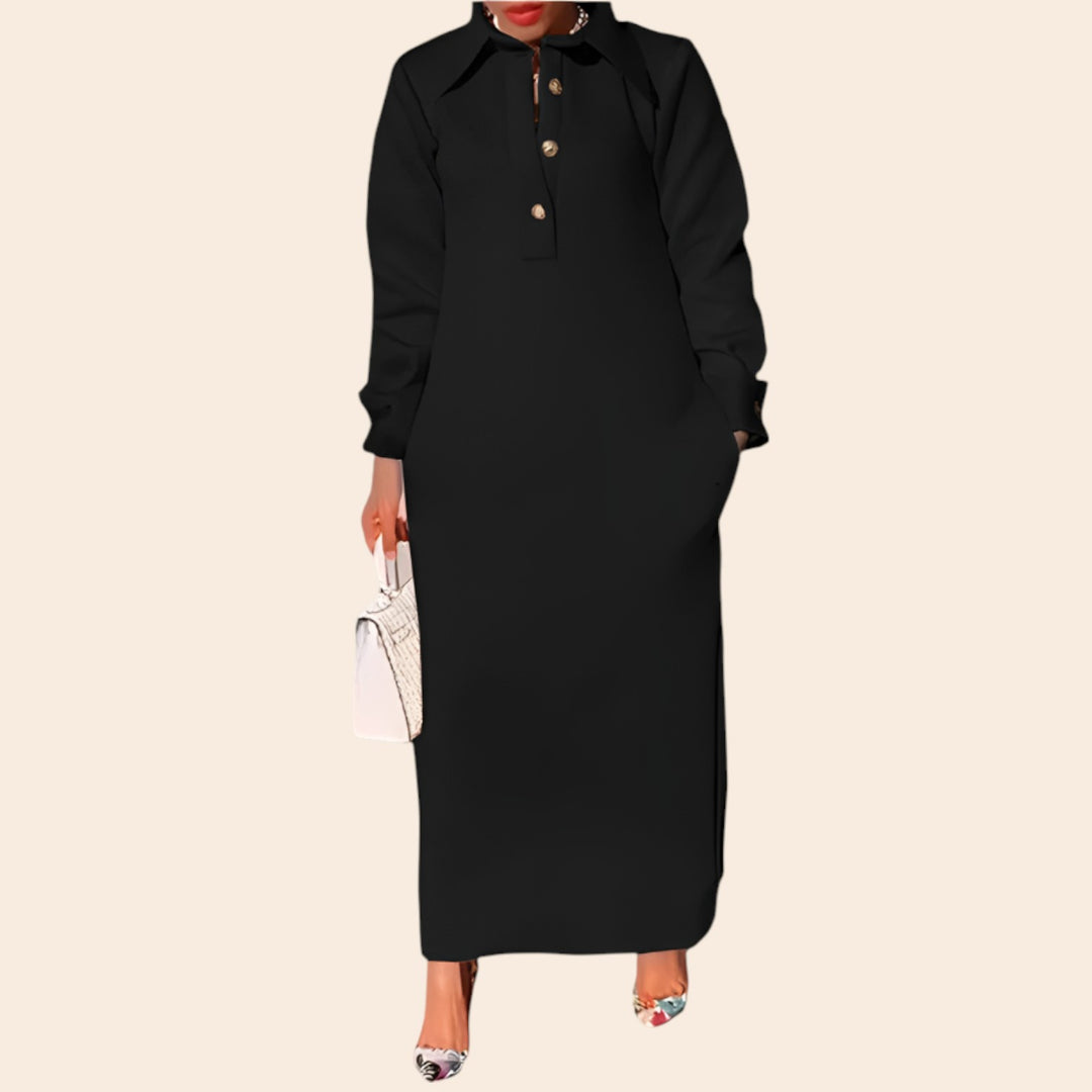 Felicity – Women’s Lapel Half-Button Dress