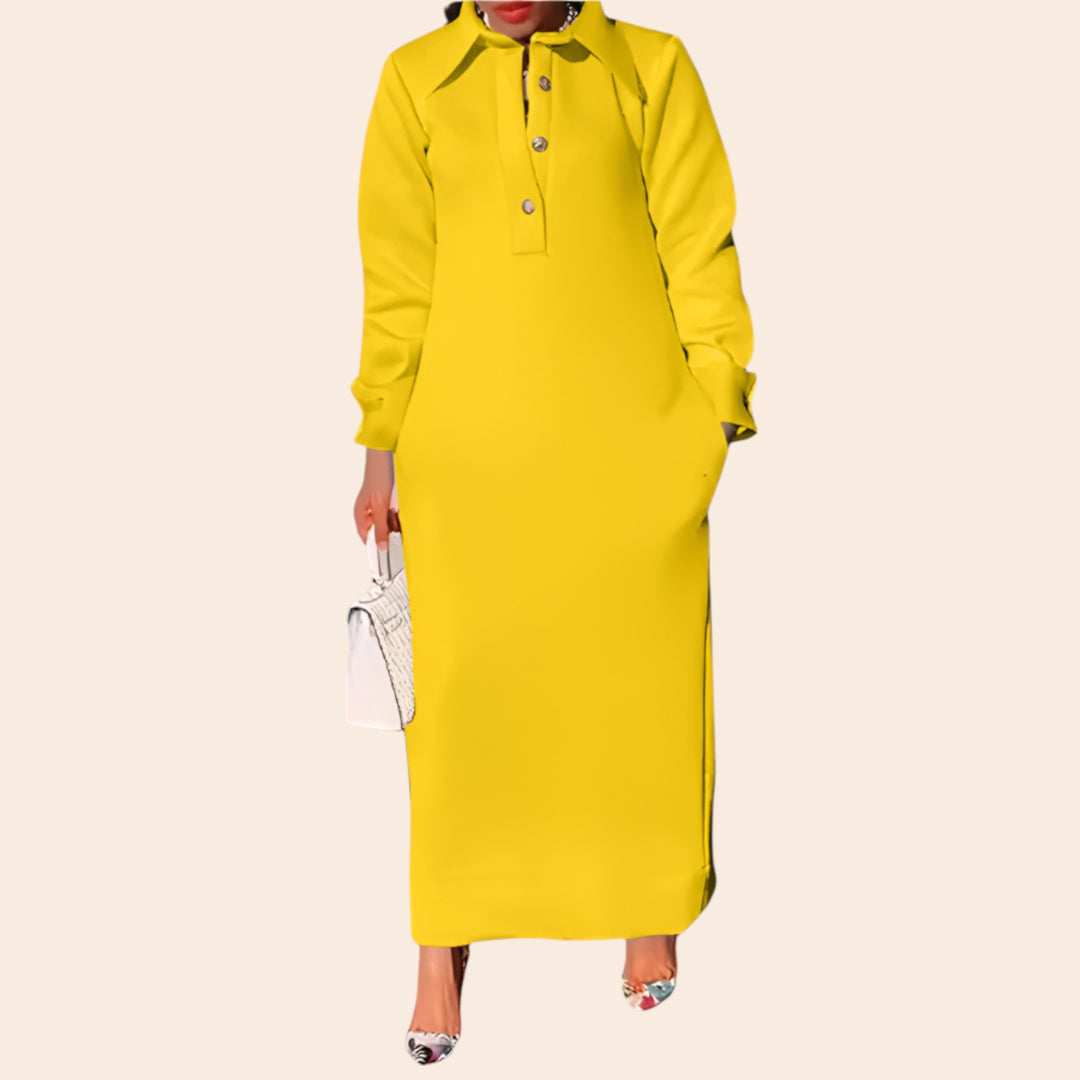 Felicity – Women’s Lapel Half-Button Dress