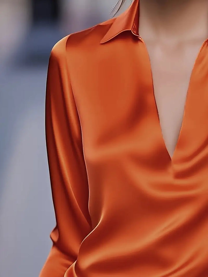 Rhiley – Satin Women’s V-Neck Blouse
