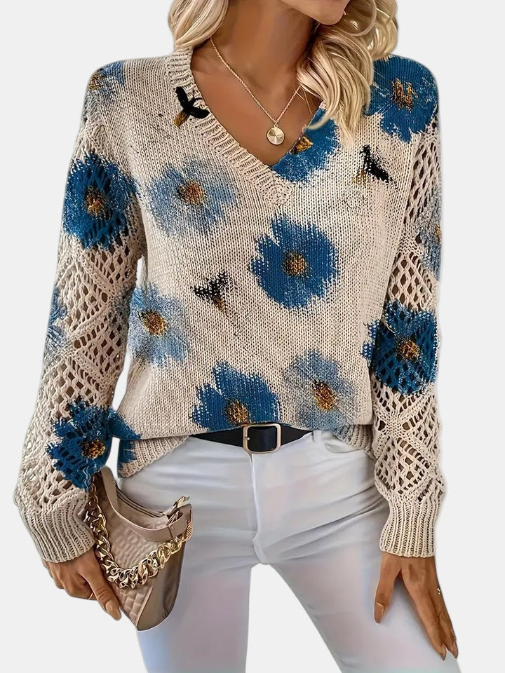 Julia – Lightweight Women’s Floral Knit Cardigan