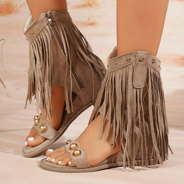 Ryanne – Boho Chic Women’s Fringed Sandals