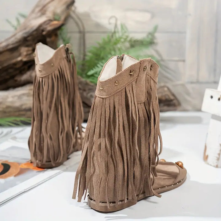 Ryanne – Boho Chic Women’s Fringed Sandals