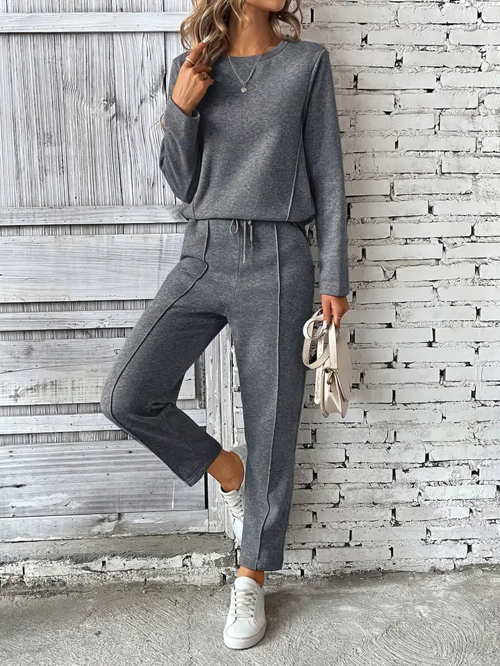 Charice – Women’s Cotton-Blend Lounge Set with Drawstring Joggers