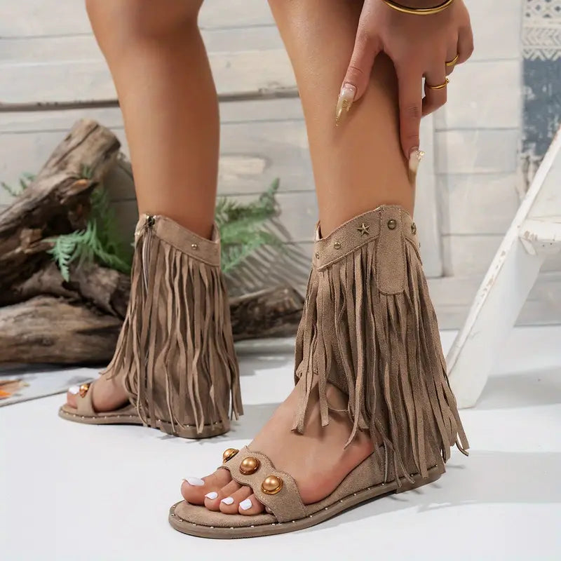 Ryanne – Boho Chic Women’s Fringed Sandals