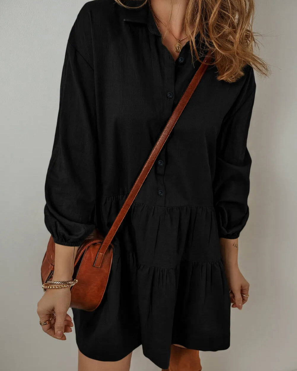Blythe – Women’s Solid Colour Long Sleeve Dress